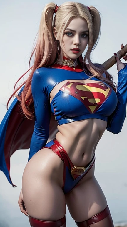 Arte Oficial, Unity 8k papel de parede, ultra detalhado, Beautiful and Aesthetic, Beautiful, master part, best quality, (Zemaranhar, mandala, emaranhado, emaranhar), 1girl, (Supergirl), rabo de cavalo loiro, olhos azuis, pequeno, capa vermelha, saia vermelha, Botas vermelhas, tampo azul, seios grandes, Clavicle exposed, exposed neck, cintura exposta, Voando acima da paisagem urbana, gota de suor, Desviando o olhar, Cyberpunk, adicionar_detalhe, Supergirl, tempestade, epic scene,Detalhes complexos, hiper sexualizada, Hiper provocativo, , Sorriso, hiper lolita, mamilos eretos, Cameltoe completo, Hiperresolución, sardas cheias, thick, juicy lips, Olhos grandes, roupas mal reveladoras, mamilo exposto, expor pelos pubianos