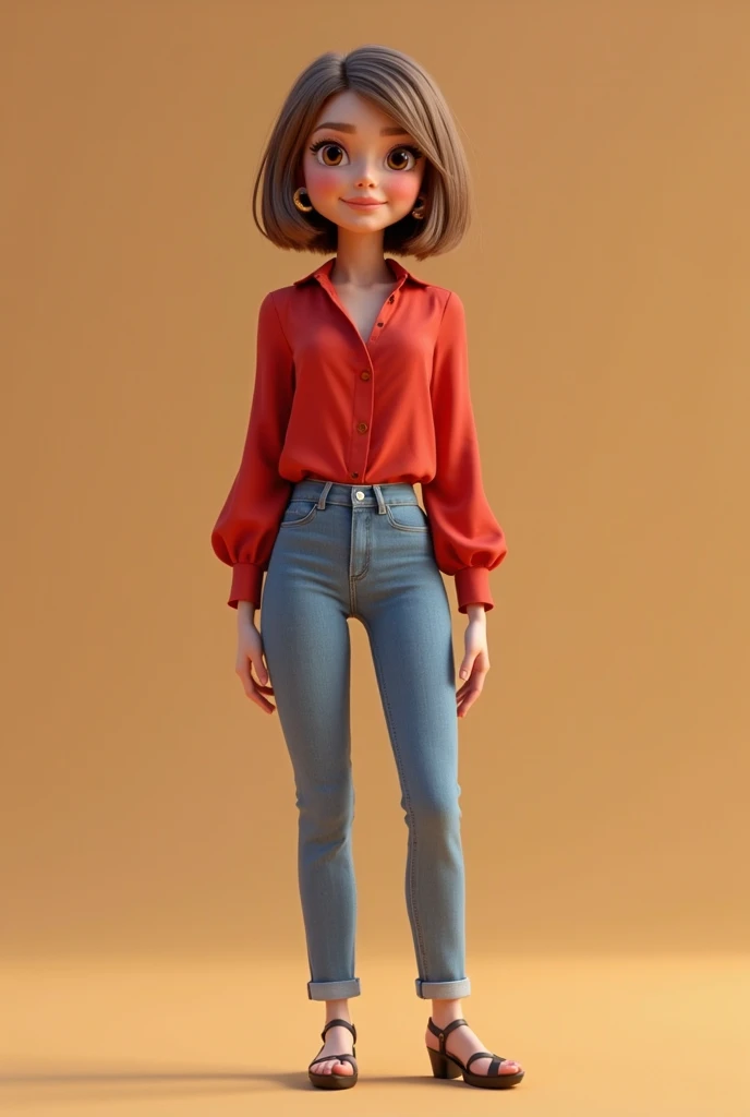 , ,Average height, dark brown wavy hair, greeneyes. Usually wears casual and comfortable clothes.