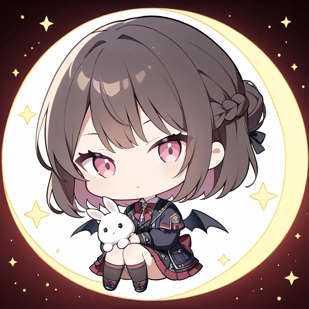 absurdres, high detail, uhd, black background,
floating, electrokinesis, lightning, magic circle, evil smile,
chibi, kurona, demon girl, demon horns, demon wings, demon tail, kuronacos, detached collar, pendant, purple dress, frills, bare shoulders, detached sleeves, navel, black skirt, red shoes, skull
<lora:game-galgun2-kurona-t2-000100:0.8>