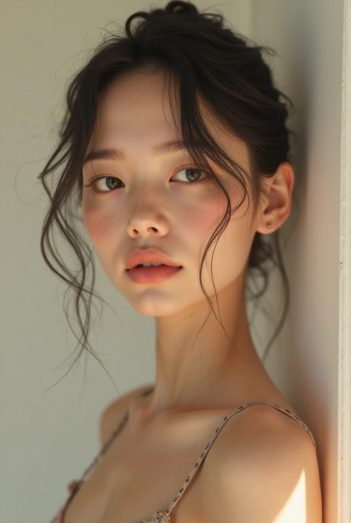 score_9, score_8_up, score_7_up, best quality, masterpiece, realistic, photorealism, film grain, low anglel shot, high-key lighting, soft shadows, dark theme, 
a beautiful elegant japanese actress in an sexy swimsuit,beautiful detailed eyes, beautiful detailed lips, extremely detailed face, long eyelashes, , amazing proportions, 
against a clear blue sky, overcast sky, outdoor, 