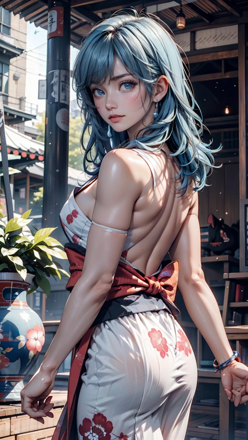 (masterpiece, best quality:1.5), (ultra detailed, high resolution, 8k, beautiful detailed, UHD, best anatomy), white hair in braids, medium breasts, 1 cute girl, (watercolor painting Art:2), Beautiful Backgrounds, warm tones, Villager Clothing