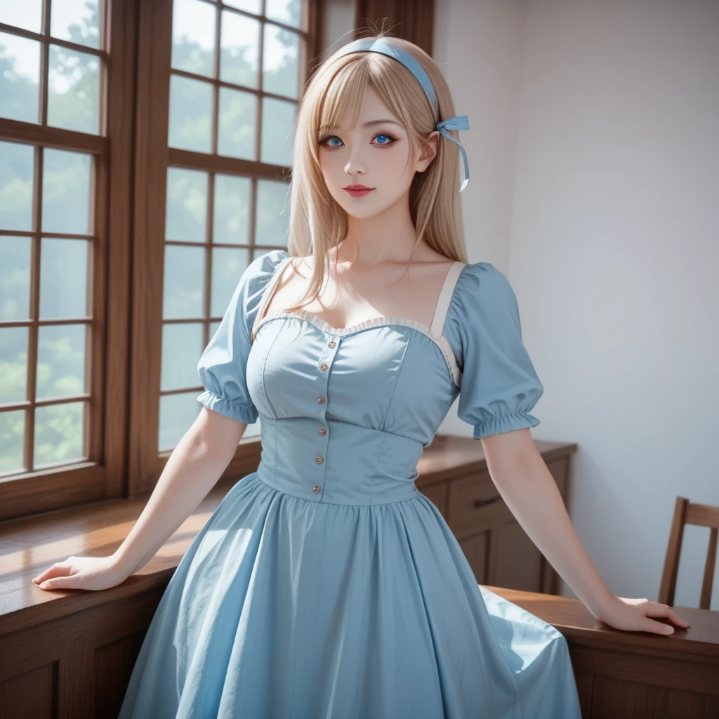 fullllbody, Laugh, bright expression、photorealisim、top-quality、超A high resolution、a picture、絶妙に美しい北欧生まれの女の子のa picture、Extraordinary beautiful girl、Detailed cute and beautiful face、(pureerosface_v1:0.008)、Beautiful bangs、alice in the wonderland、18year old、Glowing white shiny skin、Flow of hair that extends to the face、Bangs between the eyes、Super long hair、Attractive light and dark platinum blonde super long straight silky hair、finer hair、Attractive glowing beautiful bright clear light blue big eyes、White Apron、Yellow dress、eye liner、Double eyelids、Lush bust、2 girls in、Cat's ears、great Laughter、a short skirt、White lace underskirt、Pink panty、