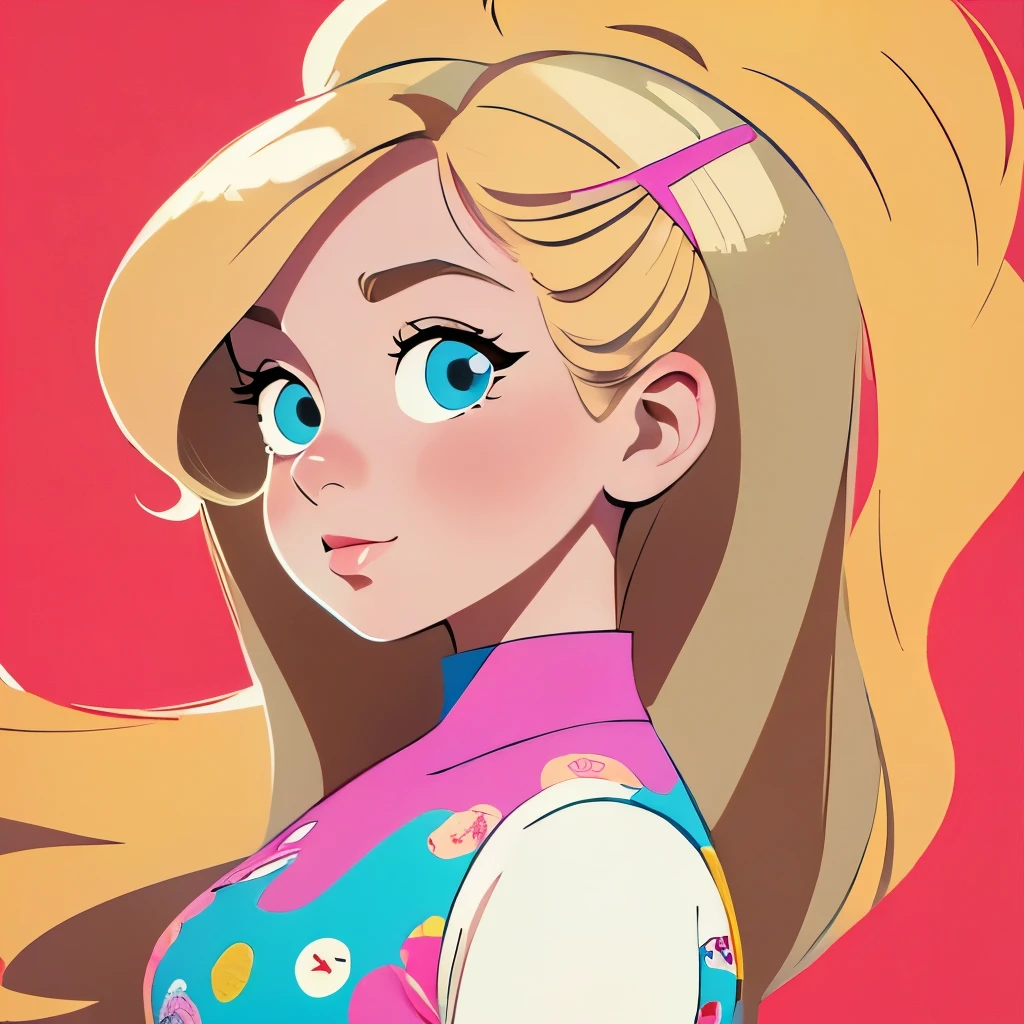 A close up of a cartoon girl with blonde hair and blue eyes - SeaArt AI