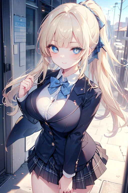 (Highest quality, 4K, masterpiece :1.3), Beautiful woman, 1 Girl, (chest, Attractive body :1.2), ＪＫ:1.1, Blonde: 1.1, Twin tails, Sexy clothes, Highly detailed face, Lip details, Beautiful Eyes, double eyelid, smile,Fisheye Lens,The background is the classroom