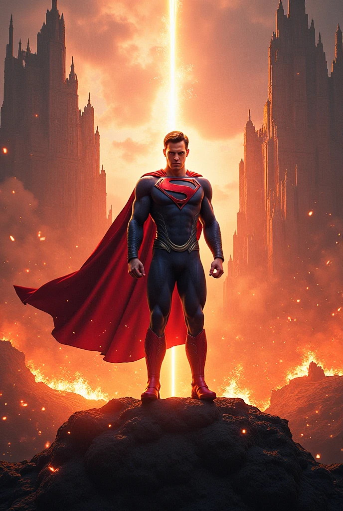 Superman using his heat vision