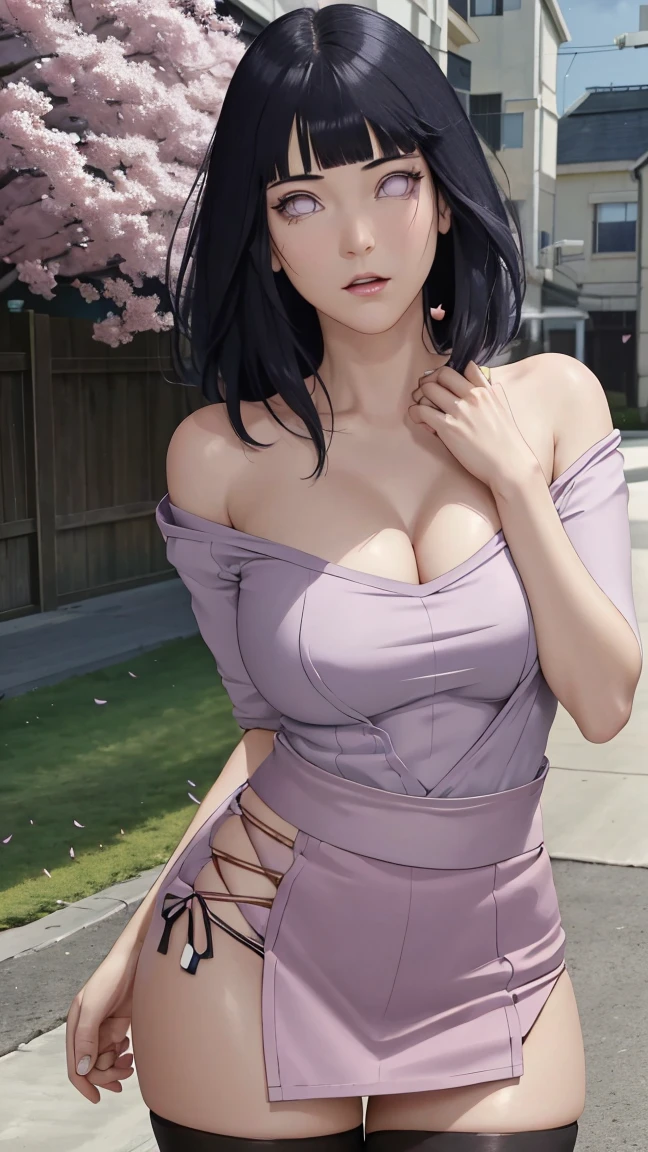 1 girl, alone, long hair, Large Breasts, Cleavage, Brown eyes, ponytail, purple hair, Black skirt, , , Mature female, widow, :d, (masterpiece: 1.0), (the best_quality: 1.0), silence