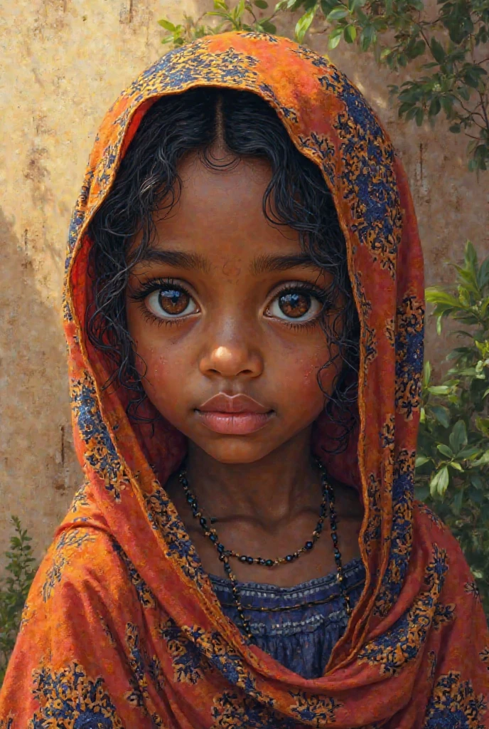 Ethiopian orthodox girl wearing netela