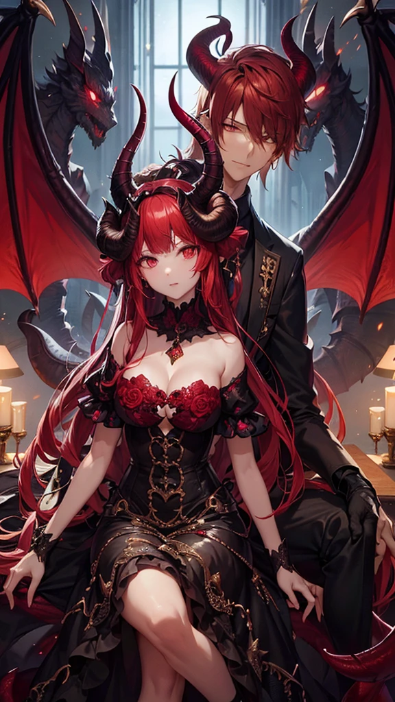 dragon woman, erotic revealing clothes. arrogant look, red vertical pupils.
