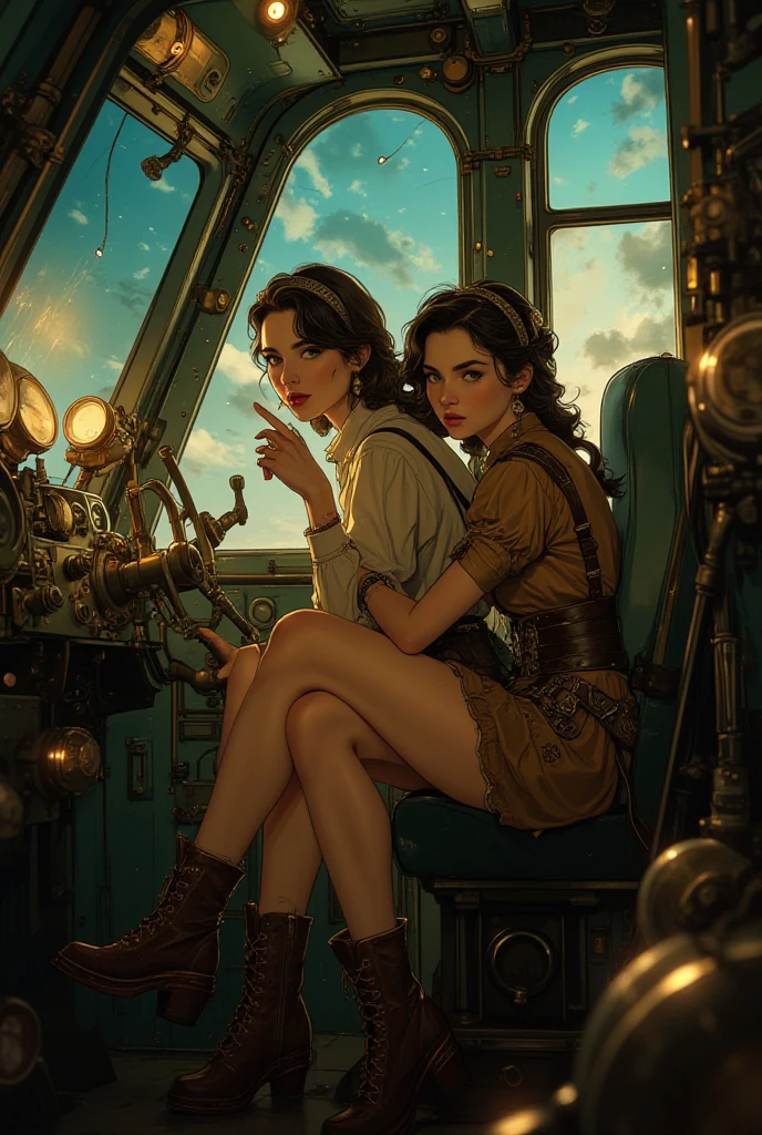 Lara Croft, average breasts, detailing face, detailing body, black longsleeve, white pants, detailing face, fun, private jet, a party on a plane, Lots of friends, alcohol