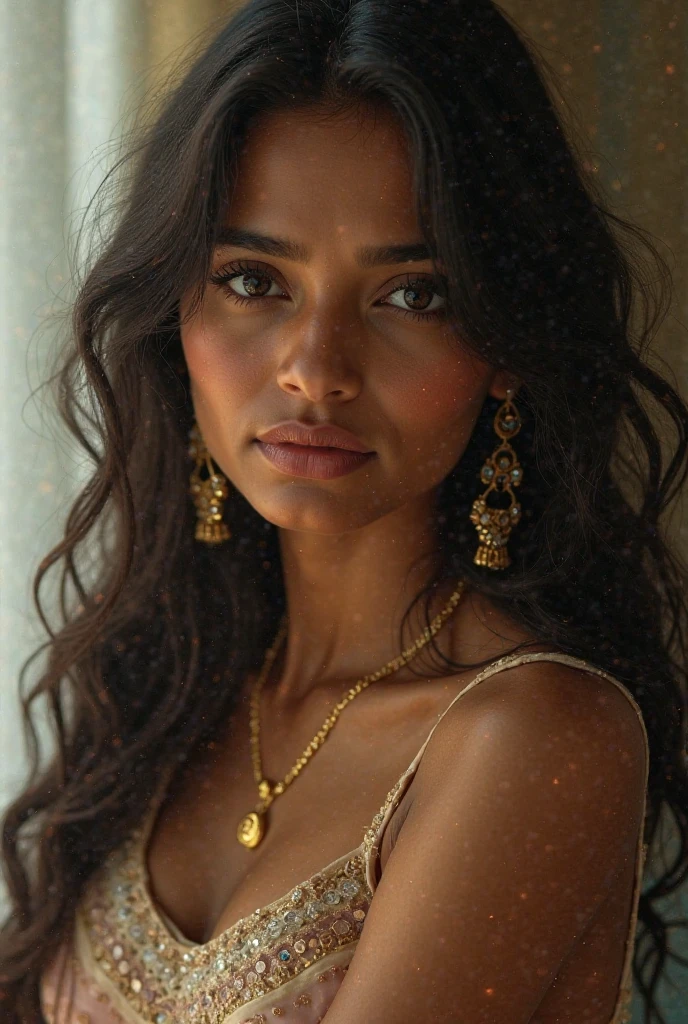 ((best quality)), ((masterpiece)), (detailed), Beautiful indian woman, thin saree,