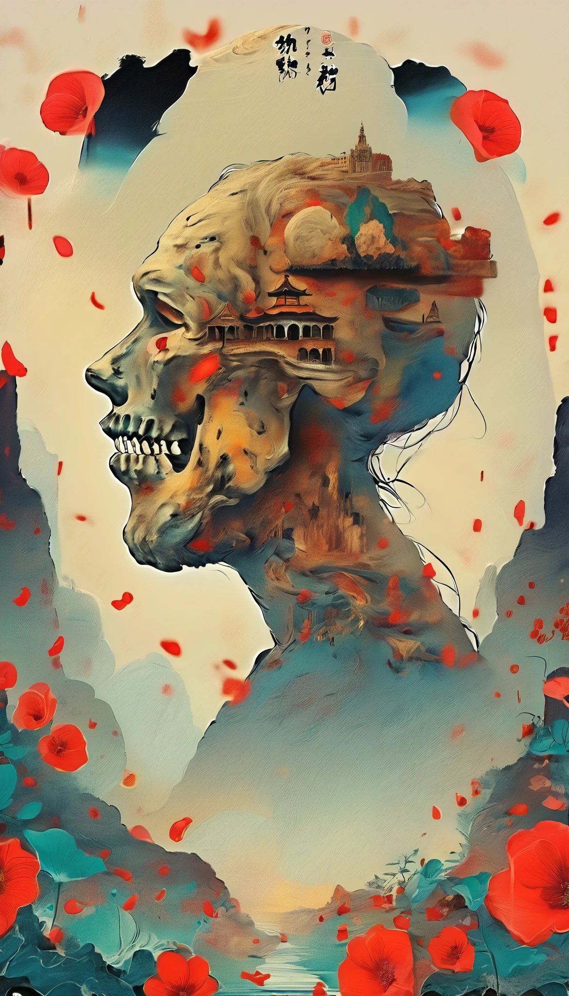 A Forbidden Book ,(old的玻璃盒内的sealed的中国的线状古书:1.7),close up,A giant skeleton hand,sealed,贴old的封条,blood splashed,high-hanging swords,Lots of dead skulls,Tomb内好多防盗的机关,一道巨大蓝色beam,old,Retro,Tomb,beam,image consists of countless tiny dots of light,, this dotted visual effect creates a sense of technology and the future,also give the picture a mysterious and abstract atmosphere
