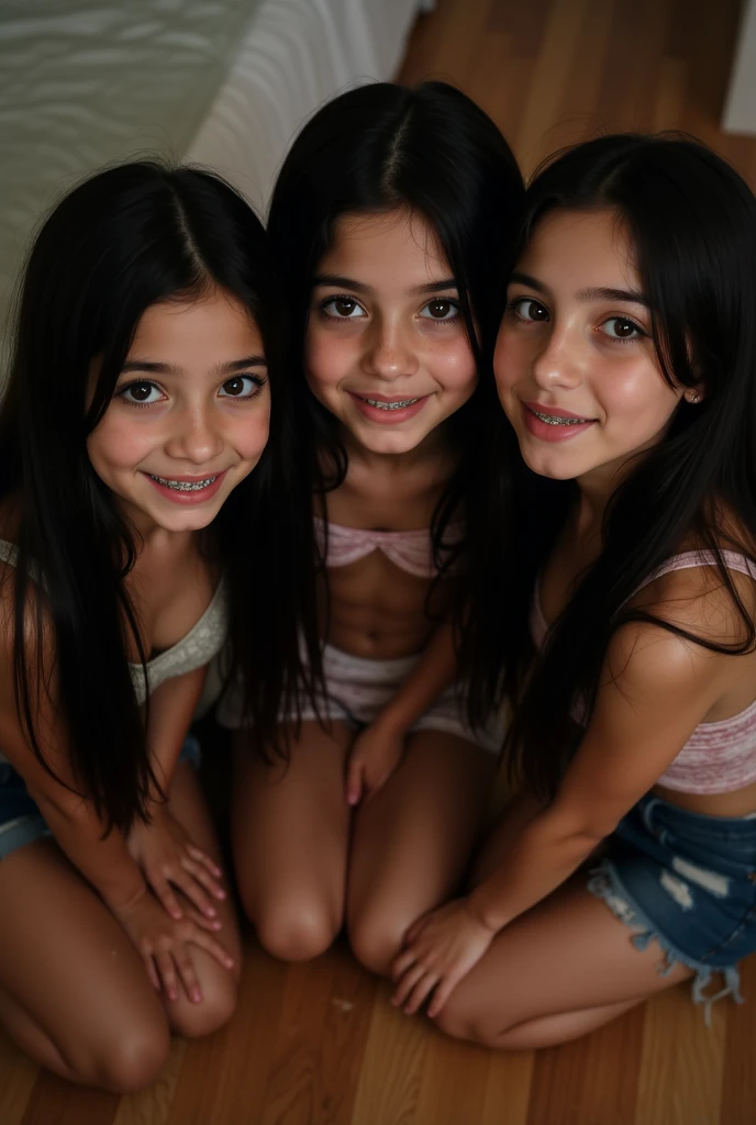 daughters with perfect thighs and cute feet being abused by dad and made to shove large dildos in their pussies, the girls have translucent cum flowing from inside their delectable vaginas ages ranging from 10-18, mostly 12 years of age, some girls have braces some do not. there should be a total of 8 girls