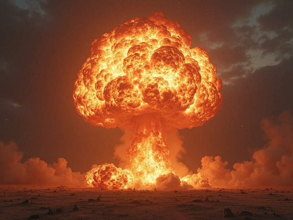 In the war between hydrogen bombs and atomic bombs、Red Burning Earth、A part of the round earth is missing。footage from space、