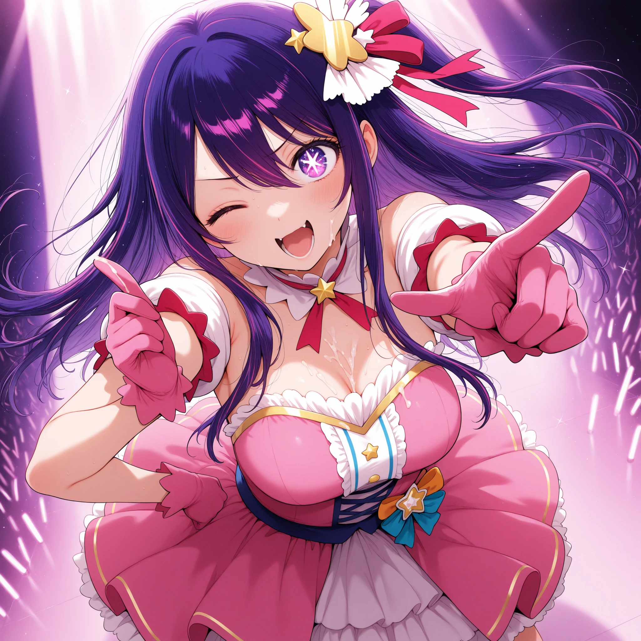 nsfw,sex with one man,sex with multiple men,covered in semen,facial ,creampie,nude,lift up skirt,tiny breasts,whole body,wet body,cute face,naughty expression,looking at viewer,on stage,crowd of people,anime style,high quality wedding dress full body masturbation crowd