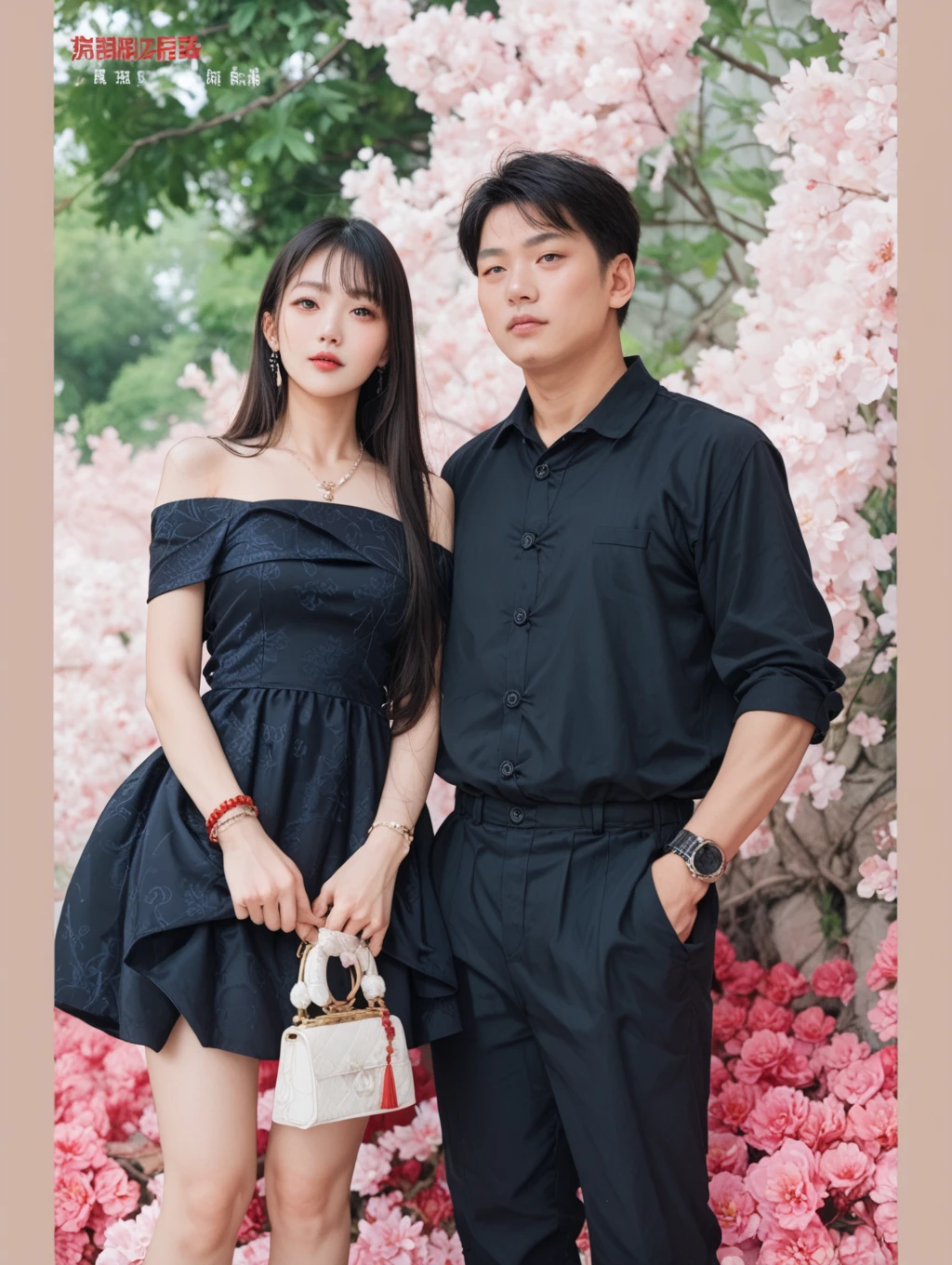 ((Biologically correct limb count))、((Full Body Shot, Full-body photo including face、Head to toe photos))、4K、(masterpiece:1.3)、((Symmetrical facial features))、Eyes of meticulous depiction、beautiful 、Excellent style、((skirt、See-through shirt with embroidered lace on the chest、High heels with anklets))、Detailed Description、shopping、(Married Woman:1.5)、sex appeal、Alluring、Handbags、Earrings、necklace、Looking up、(male:-0.5),(multiple:-1)