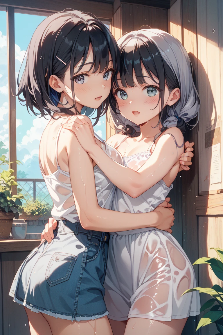 score_9, score_8_up, score_7_up, source_anime, best quality, masterpiece, official art, absurdres, highres, ultra-detailed,waifu2x,Collection: Slice of Life,break,1girl, tomboy, dark-skinned female, short hair, low ponytail, small breasts, beautiful detailed eyes, short shorts, sweat, open mouth, (yawn:0.3), sleepily, outdoors, wind,break,(clear line illustration:1.2), super detailed skin,very high resolution, very aesthetic, Best sexual lighting powered by famous artist, 8k,cute picture,beauty illustration,photoshop_(medium),,(Detailed Lighting),best anime 8k konachan wallpaper, pixiv contest winner,