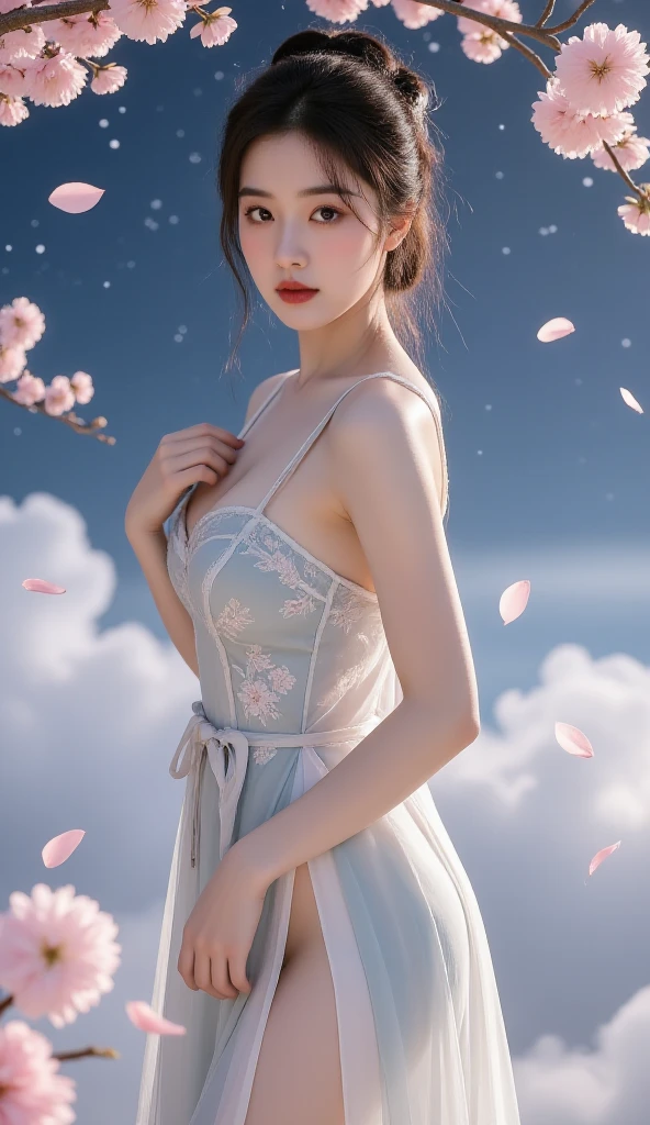 (a masterpiece), maximum quality, ultra detailed model, a beautiful delicate Asian model, tight short dress, short and beautiful hair in the wind at dusk, dynamic tones, vibrant colors, depth of field lens, soft light shining through the hair. --auto --s2