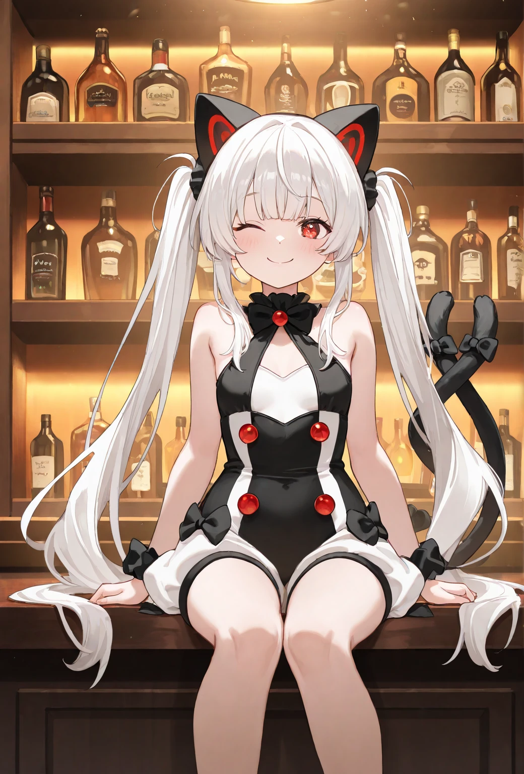 holding cocktail glass, scenery, bar counter, depth of field((blurry background))masterpiece, best quality, absurdres, perfect anatomy(angelic cute 1girl kemono, bunny girl, bunny suit, large breast)(volumetric lighting, Cleavage)(furry anthro, rabbit facial features, rabbit body features, rabbit ear, very detailed body fur)smile, erotic, looking at view,