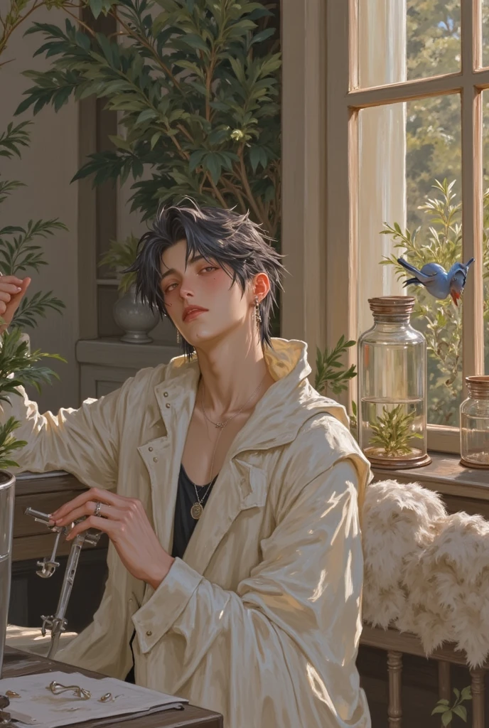 (masterpiece), (best quality), 1man, solo, male, middle part hair, black hair, dreamy eyes, smiles, (strong, well-defined, chiseled jawline), (prominent, slightly pointed chin), muscular, student, uniform, arrogant, confident, playful, positive, joy, optimistic, energetic, nostalgic, youth, forehead, majestic, aesthetic, ethereal, handsome, tall, stunning, detailed eyes, young adult face, magnificent background, (1men), (detailed light and shadow, cinematic scenery, (1person), (solo men), (short hair), young man, 18 years old, (exquisite art), (expressive character designs), (rich textures), (digital anime art style), (light effects), (cinematic camera angles)