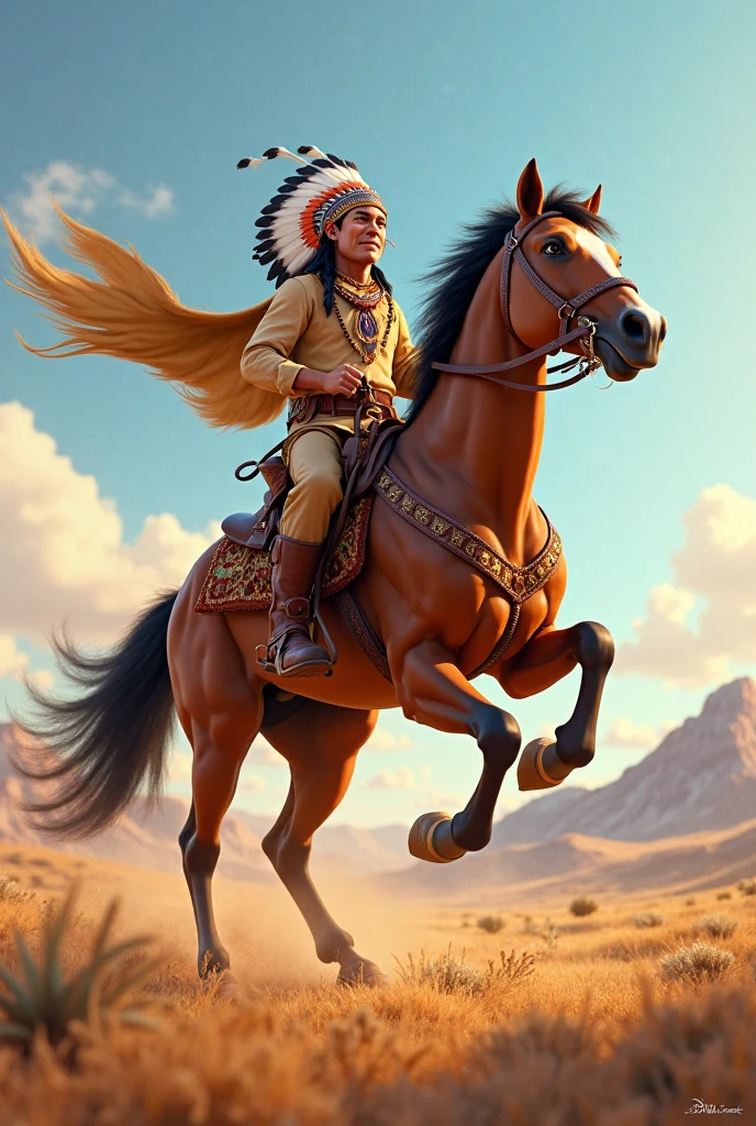 Hyperrealistic cinematic image of a native Indian with feathers on his head, riding horse, native art americana, Indian warrior, native american, native american warrior, native art, a native american warrior, indigenous man, eagle feather, skilled warrior of the apache, warrior spirit, american indian headdress, indigenous art, : native american shamen fantasy, Indigenous, native american folk art, indianrealistic art photography, Foot, Masterpiece artwork, realisitic, Reality, rendering, hight contrast, digital art photographyrealistic trend in Artstation 8k HD high definition detailed realistic,  detailded, texture skin, hiper detailded, realisitic fur texture, armour, best qualityer, ultra high-resolution, (Footrrealisitic: 1.4), high resolution, detailded, Gross draft, sharp re, by lee jeffries Nikon D850 Film Stock Photography 4 Kodak Portra 400 F1 Lens.6 Rich Colors Realistic Texture Dramatic Texture Dramatic Lighting Irrealengine Trend on Artstation Cinestill 800