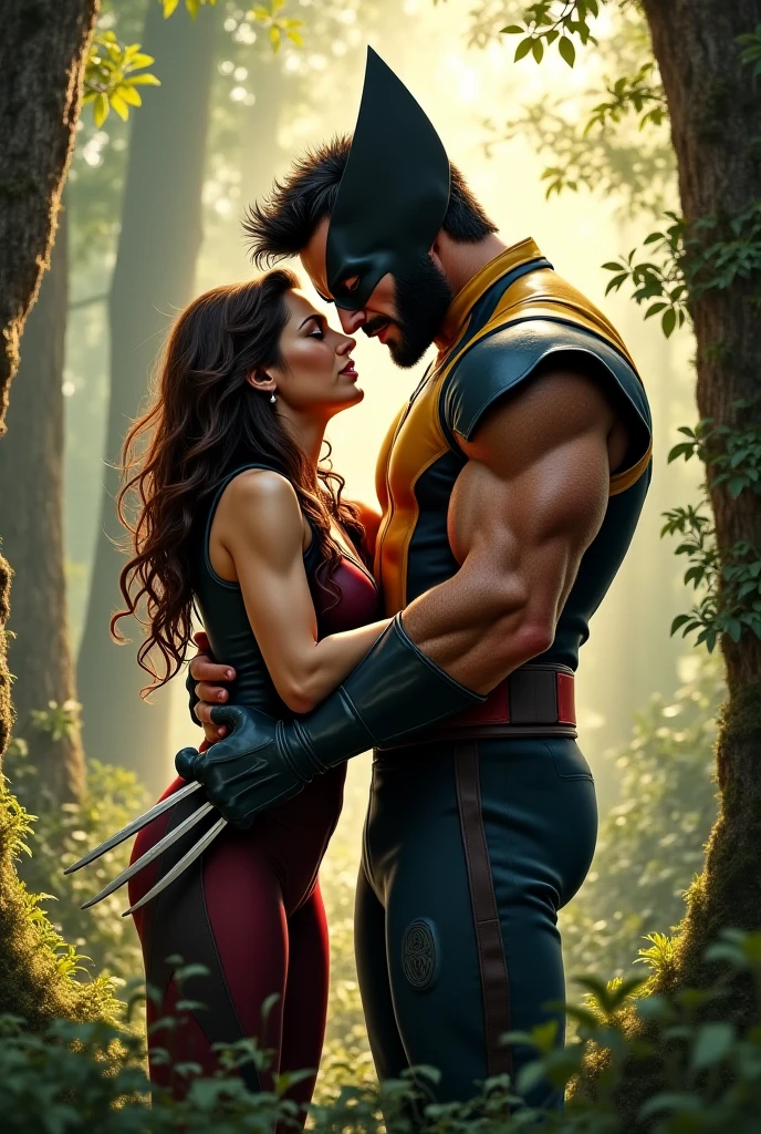 "Create an ultra-high-quality, realistic close-up scene of Wolverine overpowering Wonder Woman in a dark, intense battle. Wolverine, in his classic yellow and blue suit, is shown with his claws extended, slashing towards Wonder Woman, who is in her iconic armor with a look of determination and struggle. The environment is a war-torn battlefield with smoke and debris. Focus on the realism of the characters' expressions, muscle definition, and the dramatic lighting, with shadows casting on their faces, highlighting the intensity of the fight. Emphasize the details in Wolverine's claws and Wonder Woman's armor, making the scene dynamic and powerful."