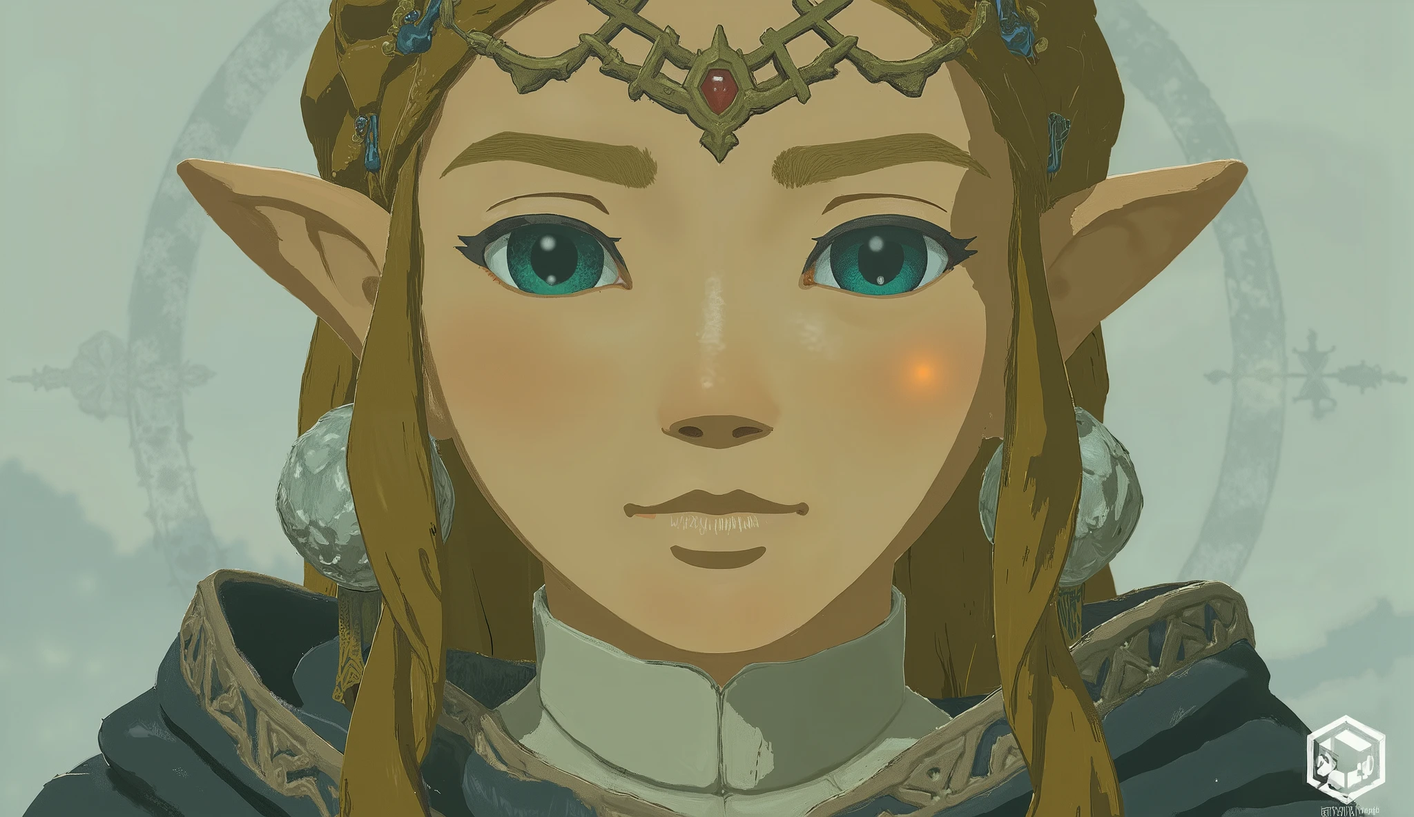 Zelda、profile、Close-up photo of a woman holding a Nintendo Switch, Concept art by Kieran Yanner, CG Societyでトレンド, Art Nouveau, Zelda OTW, OTW style, Zelda, princess Zelda, Breath of the Wild Style , OTW, portrait of Zelda, Zelda with triforce, portrait of princess Zelda, from legend of Zelda