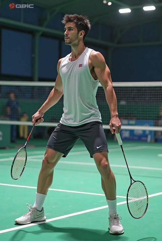 cartoon version of Jesus playing badminton 