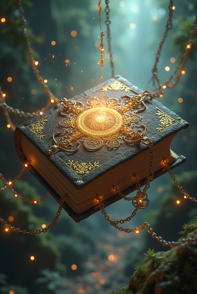 ( masterpiece,Best Quality:1.2),Strange book,chain