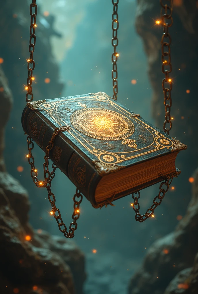 ( masterpiece,Best Quality:1.2),Strange book,chain