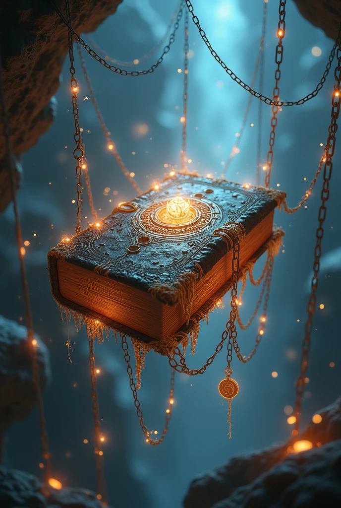 ( masterpiece,Best Quality:1.2),Strange book,chain