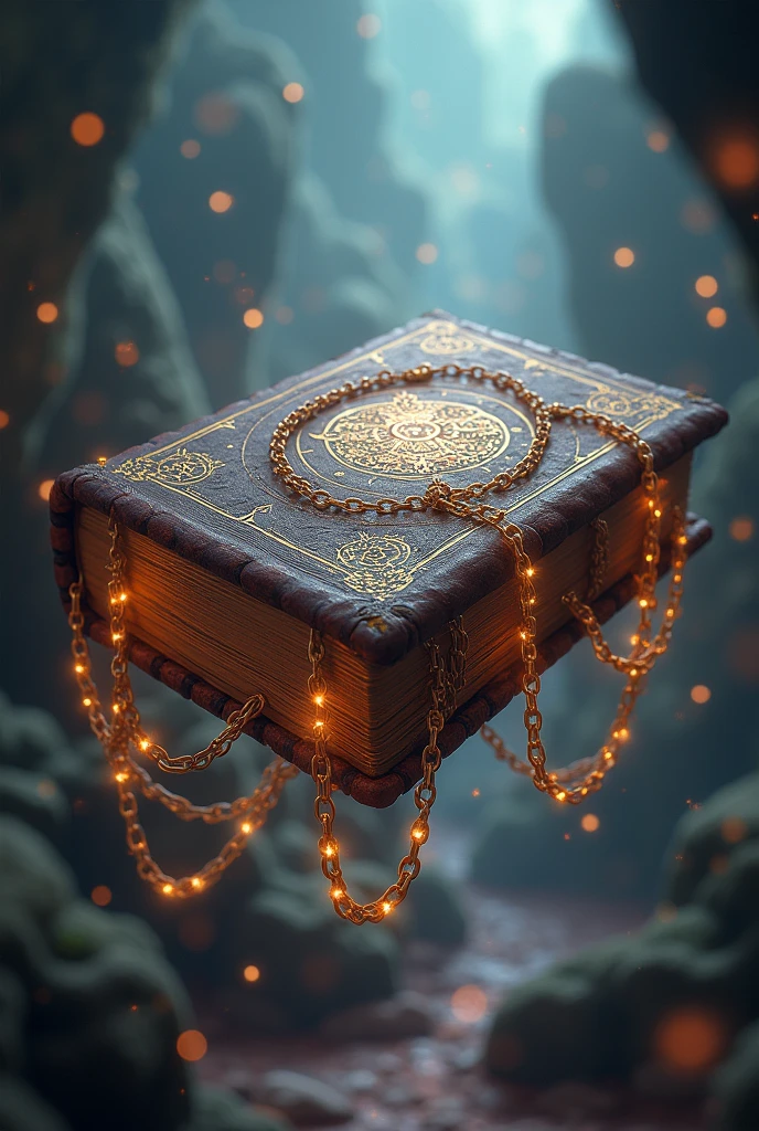 ( masterpiece,Best Quality:1.2),Strange book,chain