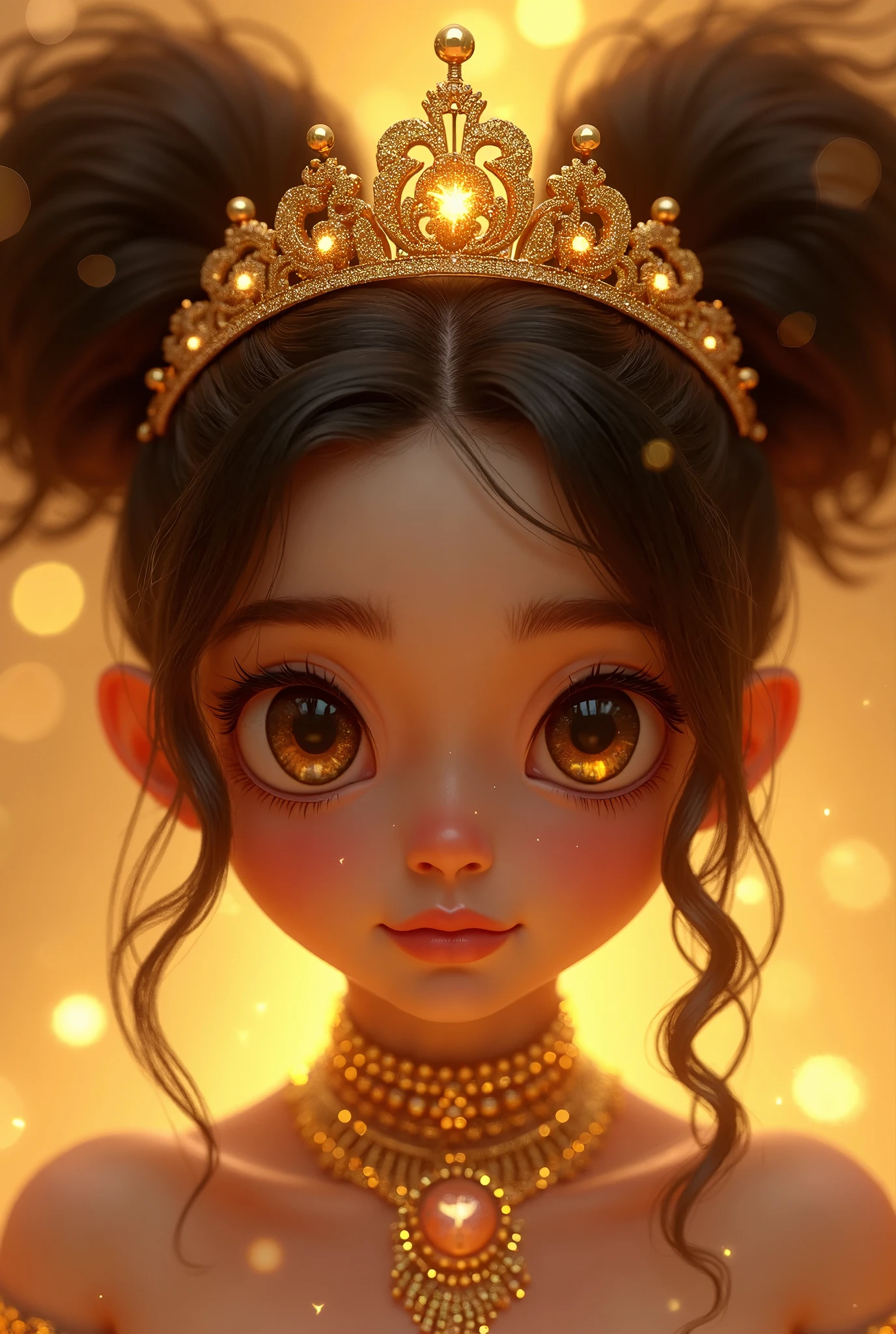 (Baby Face), (Round face), (a bit chest), (Long Hair:1.2, Large forehead:1.2), (Straight cut bangs:1.2), (Brown Hair), Shiny Hair, hairpin, Curled eyelashes:0.6,(beautiful Big eyes:1.3), Complex eyes, Beautiful attention to detail, Symmetrical eyes, Big eyes:1.5, (Purple eyes:1.2), Very detailedcuteアニメの顔, Clear pale blush, Dark brown skin, alone,🦄,🌈, cute, prayer, Long loincloth, (belly button), (wreath), Shaman Tribal costume, String Tribal, (((Shiny skin:1.5, Sunburned skin, Light Skin: 1.5, Sunburned skin, Glowing Skin, very Glowing Skin, Shiny body))),((Browsing Caution)),(Tribal costume, ancient egyptian style),((a bit , Little))),((Tiny little body)),((Flat Chest)),
((Wet clothes,Complex outfit:1.2,Complex clothes:1.2))
Centered, Scale to fit dimensions, Three-part method, Cowboy Shot, thought,
Outdoor,Overgrown,(Overgrown background,Glowing Crystal,Luminescent plants),scenery,extremely scenery,(((Glowing Crystal,Luminescent plantss))),(Puddles everywhere,Moss,Moss on the background),cloud,Yuri、pad,palm,already,(sunset, Golden Hour),
,(Highest quality,8k,32K,masterpiece), High resolutionolution,(PhotoRealistic:1.4), Ray Tracing, Sun glare, Depth of written boundary, By backlight effect, Add depth to the screen,(((Vibrant colors, Vibrant Themes))),(Complex),(High Contrast, photoRealistic artwork:1.37),(Highest quality,4K,High resolution,masterpiece:1.2),Very detailed,(Realistic, photoRealistic,photo-Realistic:1.37), Professional,