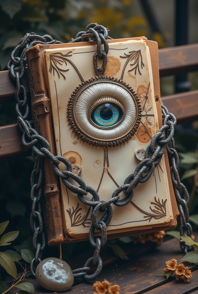 ( masterpiece,Best Quality:1.2),Strange book,chain