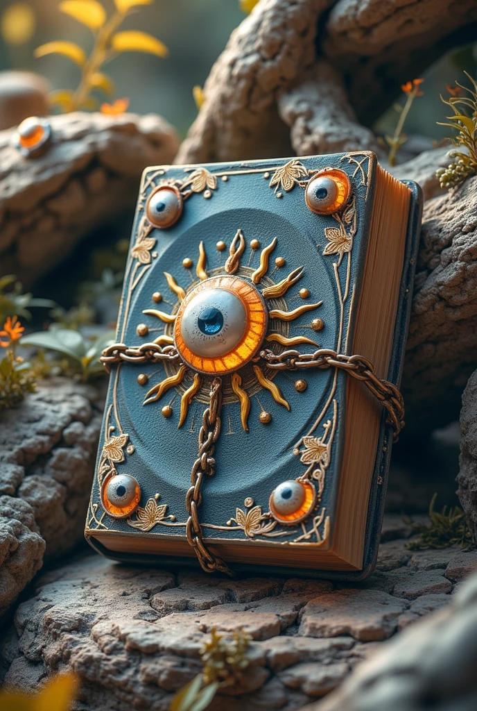 ( masterpiece,Best Quality:1.2),Strange book,chain