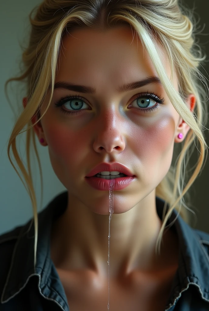 Oral rape of the woman blonde hair green eyes and pink batm and a black top, realistic art style, RossDraws portrait, Artgerm portrait, Anime realistic artstyle, 4K realistic digital art, 4K realistic digital art, 8K Artgerm Bokeh, DeviantArt Artstation CGScosiety, ArtGerm extremely detailed, made with anime painter studio, RossDraw digital painting, (cum on face:1.3), (cum on black top: 1.3)