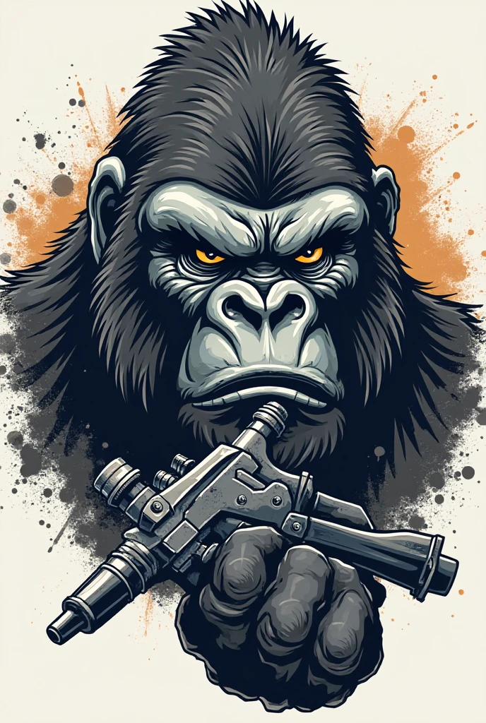 CREATE AN E-SPORTS TEAM LOGO WITH A GORILLA SMOKING AND HOLDING A RIFLE IN THE LOGO AND PLACE IT "CF" FEATURED IN THE LOGO, WITH THE FLAG OF SPAIN