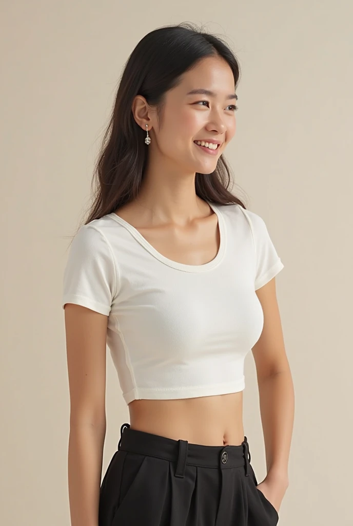 ((((masterpiece, best quality, high resolution)))), very detailed 8K, Beautiful girl with voluptuous body, ((cameo)), (Ultra HD, very detailed, very detailed, very realistic, surreal, realistic photo), (realistic black hair), (short wavy hair, bob cut, earring), (dynamic pose), towards the camera, looking at viewer, (embarrassing, laugh), (Huge, perky breasts),big bust, huge breasts, ,Nipple protrusion, Enough fragmentation, (round and firm breasts), talented, perfectly shaped bust, (Beautiful and detailed face, excited expression, fascinating 눈, Lustful eyes, reddened cheeks, chapped lips, 아름답고 delicate 눈), (((all nude))) , I see your pussy, lots of pussy hair, lower abdomen nude,delicate , reveal curves, (rising), sweat, glow, ((cowboy shot)), fascinating, naughty,