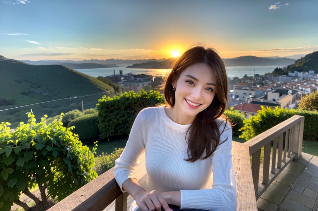 （Realistic:1.1）,(masterpiece,Highest quality)，8k,(40 years old), 42 years old, slimカップル、Model Couple、actress/actor、Tight waist,Upper Body,full-course dinner、wine 、Amazing view of the sunset sky and clouds、Perfect Anatomy, Brown Hair, short hair,Random Hairstyles,((Highly detailed face and eyes:1.2))(cute顔:1.4)，美しいactressの顔，Perfect golden ratio face，Long sleeve shirt、dress,(smile:1.2)、Shortcuts、cute、(Realistic, Intricate details:1.2), A bright smile、short hair,Bright Face、赤wine 、Appetizers、Italian food、wine bottle、Champagne、スパークリングwine、(slimな顔), (The body is slim), (Brown Hair), (Shortcuts),  Upper Body, 白wine, slim, wineグラス, 