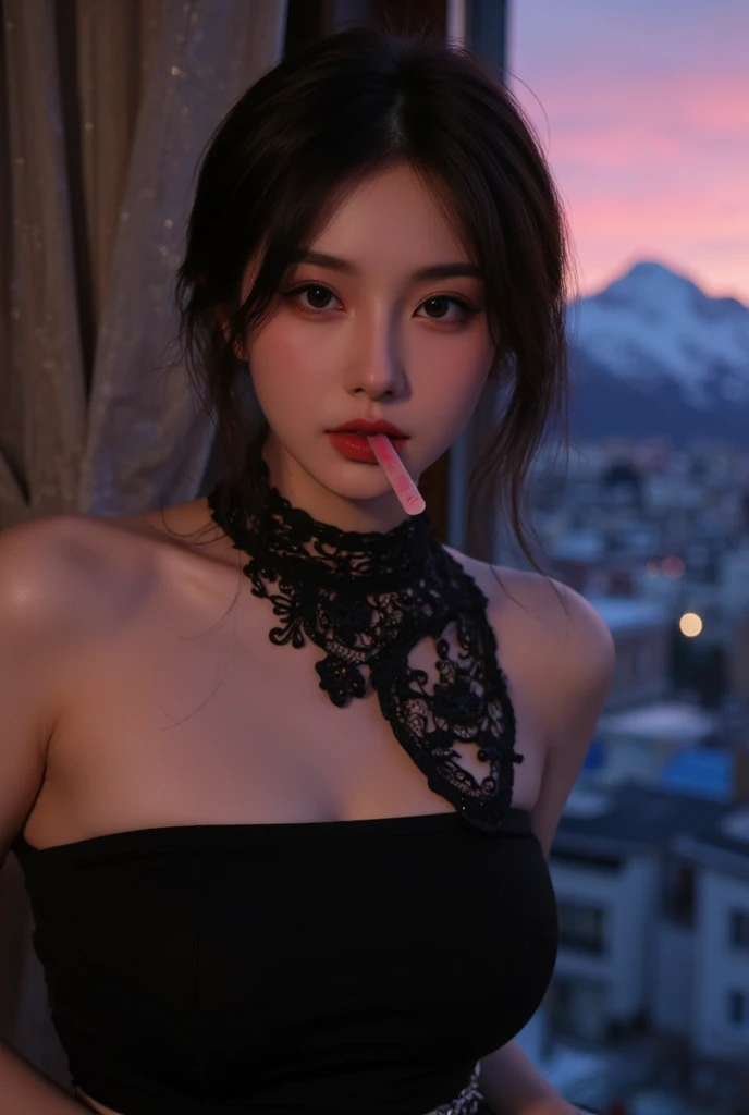 One girl, licking舐める、licking舐められる、licking股間を舐められる、Heavy snowfall,Snow Scene, night, Rural landscape, City lights, Upper body, Cleavage close-up, 8K, RAW Photos, licking、licking、nude、Powder Snow、Highest quality, masterpiece, Realistically, Photo Real,Huge boobs,Put on earrings,Wearing a choker,Short fine hair,My clothes are tattered,smile,Obscene、Take off、Take off、Full body orgasm、クリトリスをlicking舐められる、Shocking orgasm、Blowjob、licking舐める、