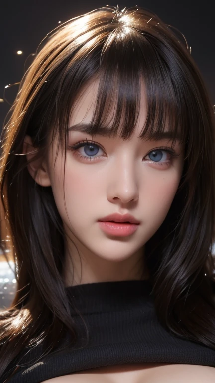 (hight resolution、high lighting、4K、CG)、Long face、1girl in、faces、A detailed face、Brown eyes、close up of face、looking at the viewers、Close-up strength、The photo is、Only very beautiful eyes are taken in close-ups.。Her eyes are charming.、Has magical powers to captivate the viewer。eye color is bright、Have a deep gaze。Its color shines like a jewel、Deep, As if it spreads out like a space。There is a moist shine in her eyes.、Shine like tears。The glow is like a star々It seems to illuminate the darkness of the universe.、Mysterious and enchanting。long eyelashes that spread beautifully around the eyes,,.、Makes the eyes even more attractive。There is such elegance that eyelashes wrap around the eyes。There is a faint light in her eyes.、Expressions that make you feel joy and happiness.。You may see a calm expression as if you are smiling...。This beautiful eye picture is、As a symbol of beauty, Deeply moving the viewer.。The brilliance of those charming eyes is、、、Engage your audience、It leaves an eternal impression on your mind。