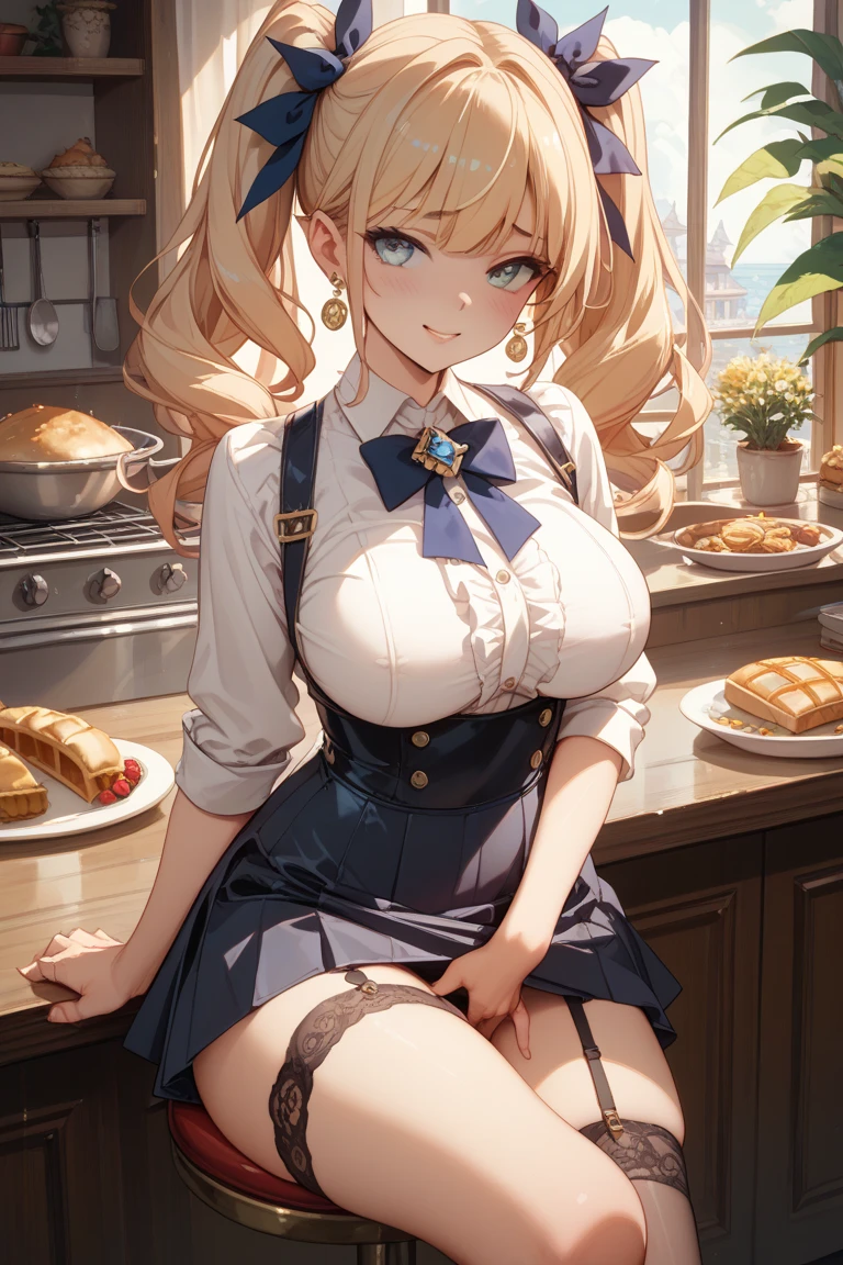(from below:1.2),(from side:0.9), ((beautiful Face)), (Close-Up:0.6), ((looking at viewer, holding a icecream)),(Italian sweets magazine cover:1.4), highest quality、(real、photorealistic:1.5),(ultra high resolution,dark blue hair,long hair,side ponytail,hair between eyes,bangs, (beret, black jacket, open clothes, cleavage, midriff, black perfect mini skirt, black thighhighs, thigh strap, fingerless gloves, single glove:1.2), (double breasted,under bust:1.2), sitting at a table, cute, anime visual of a cute girl, cute anime girl, eating cakes, young anime girl, guweiz, high quality anime artstyle, anime girl, artwork in the style of guweiz, beautiful anime girl, pretty anime girl, (anime girl), official artwork,(with sparkling eyes and a contagious smile),her thin pubic hair, looking at viewer, pose muy sexy"