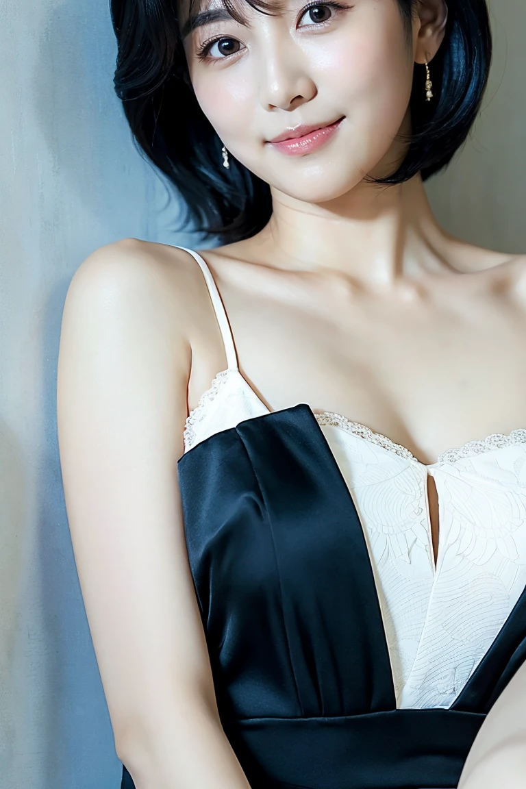 1 beautiful woman sleeping on white silk sheets, sensual sleeping face, very short hair in a bob cut, natural makeup, open mouth, close eyes:1.3, shoulders visible, cowboy shot:1.3, high quality, realistic:1.3, masterpiece:1.2