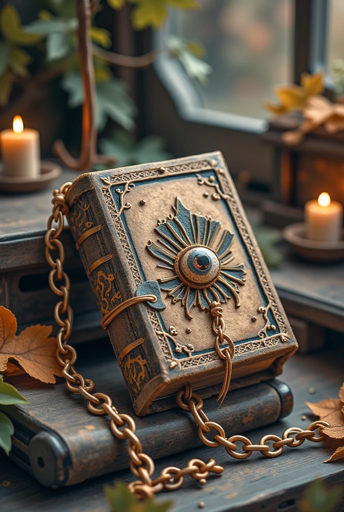 ( masterpiece,Best Quality:1.2),Strange book,chain