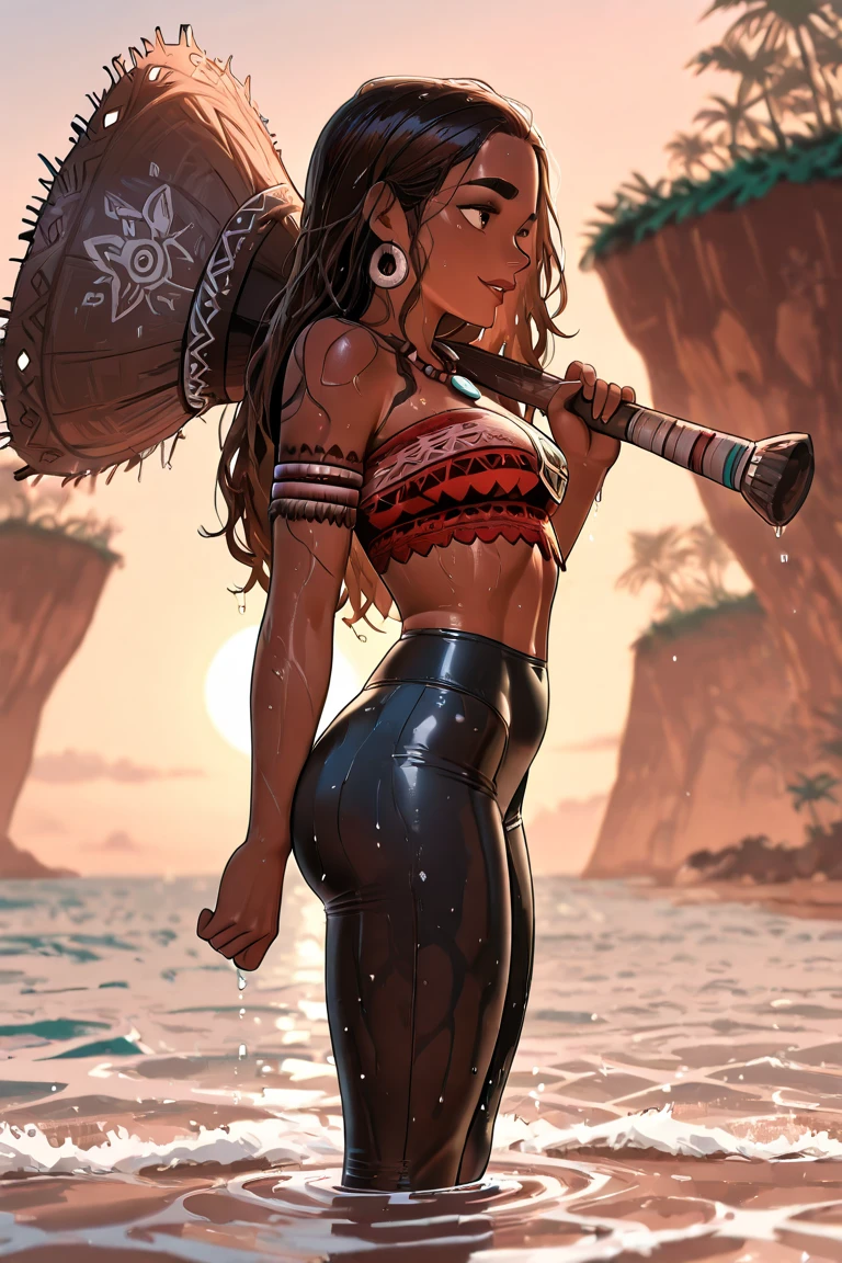connie maheswaran age 25, ( extremely detailed CG, Mahagony-skinned female with dark Reddish-brown skin, black eyes, and phoenix back tattoo, wearing a full-body open back leotard, mini shorts with stars on the back pockets and a baret holding her black hair tight dragonbraid. strong , well-built, Perfect hourglass physique, amazing skin, strong oblong-shaped face, narrow convex hooked nose. strong, toned, wide heart hips,, biting lips enticingly, catching your eye, waving you closer to her). +( overlooking a coastal city with hands in her pockets,looking over her shoulder ,playful bottom hit) :+(view from behind, hd illustration, extreme long shot, rendered in Unreal Engine 5, hyper-realistic, , 128k, ultra - HD, intricate detail, super - res, webcomic animation, ink art, full-length portrait, wide-body shot, alluring aura and stare , ink art,Black ink,tattoo design outline, Lineart, brush art ,thin line animation, ultra-HD masterpiece, highest quality, highly detailed facial expressions,realistic expression, perfect piece, perfect prompt ,full length, best quality, intricately accurate facial and physical structure, intricately realistic expression and emotion, accurate colored complexion, accurate body anatomy, intricate bodypaint, complex hairstyles, intricate character detail, intricately expressive, intricate color design, complex emotions,) 