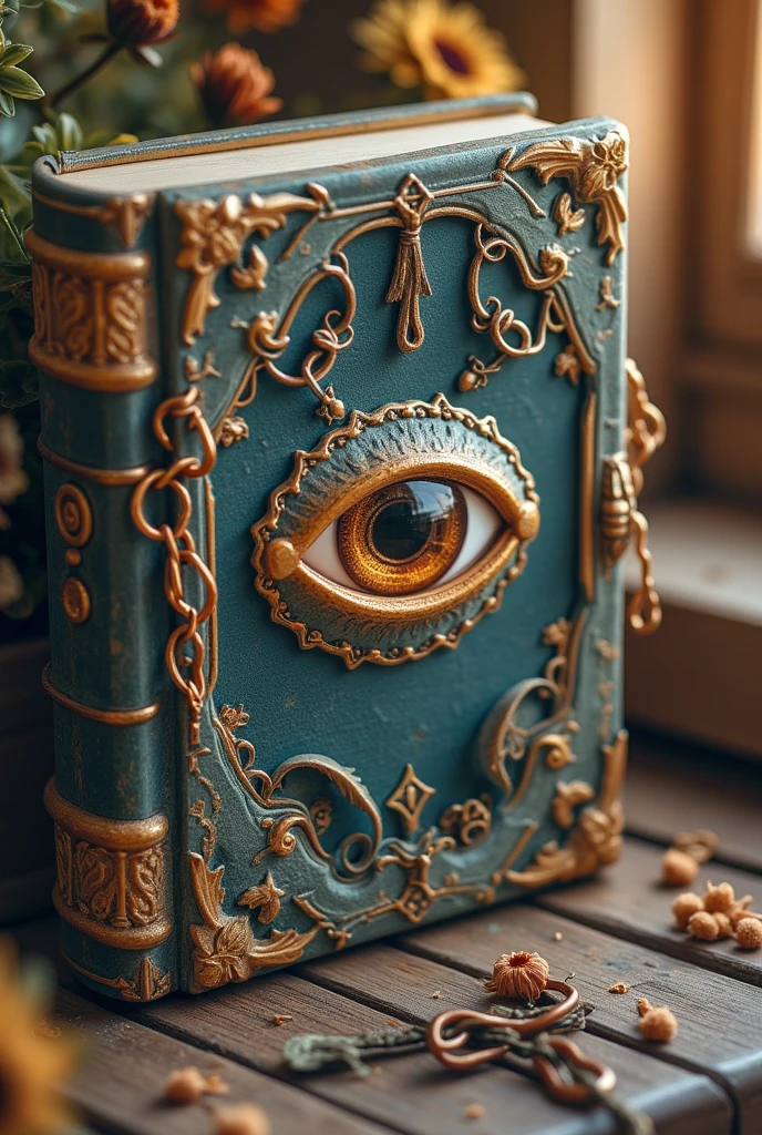 ( masterpiece,Best Quality:1.2),Strange book,chain