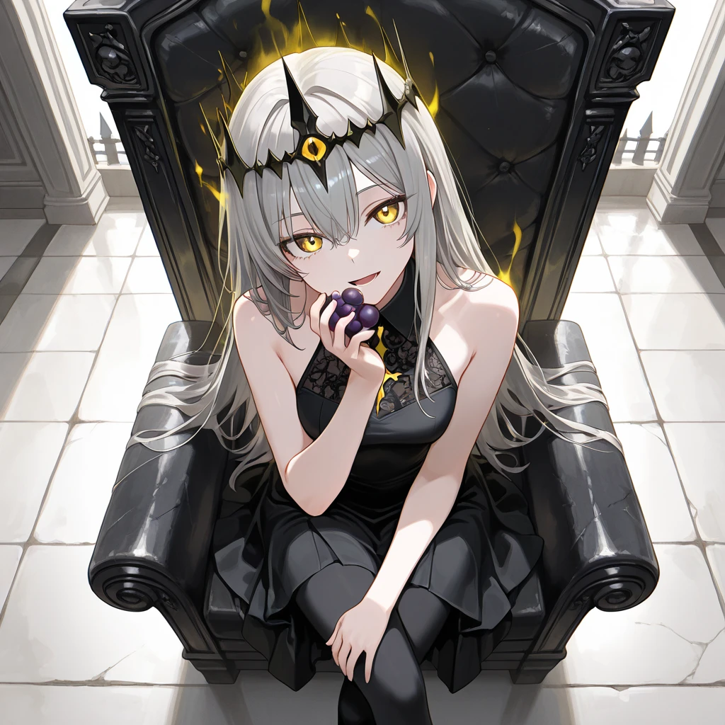 Black and white painting of the highest quality, High resolution,(A frame made of chains and ruins),pretty girl、Small eyes、(Flat Chest), ((Odd colored hair,green,purple,yellow)), beautiful、、Tattered denim pants、Tattered black tank top、Circus、Collar with a large chain、Clown、Bold Pose