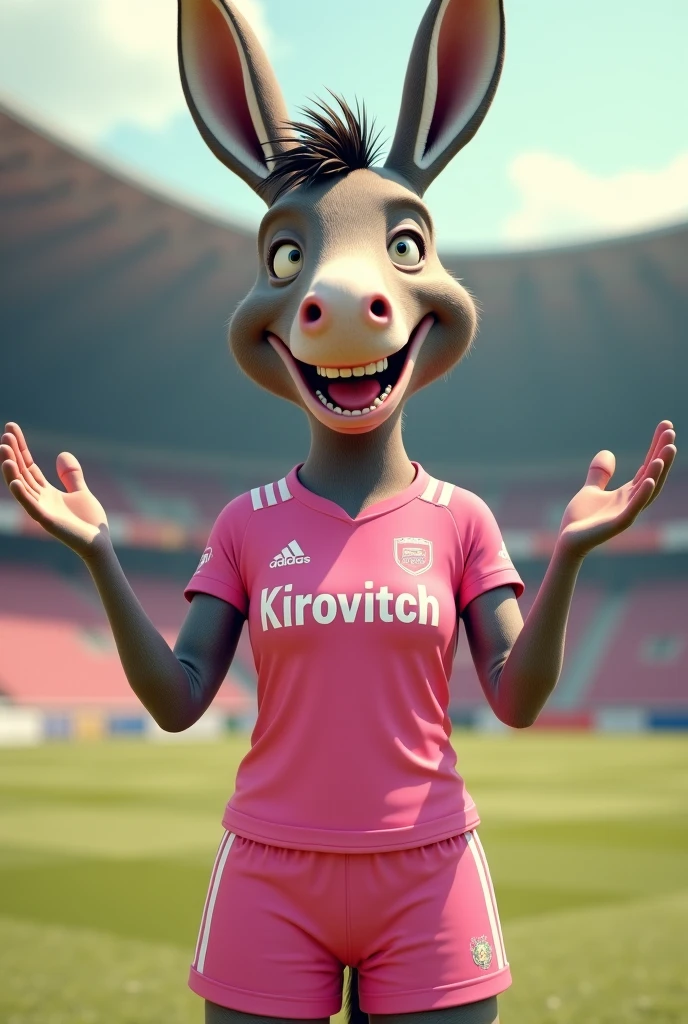 DONKEY wearing a esports jersey with text “DHEERAJ” written on it in white color