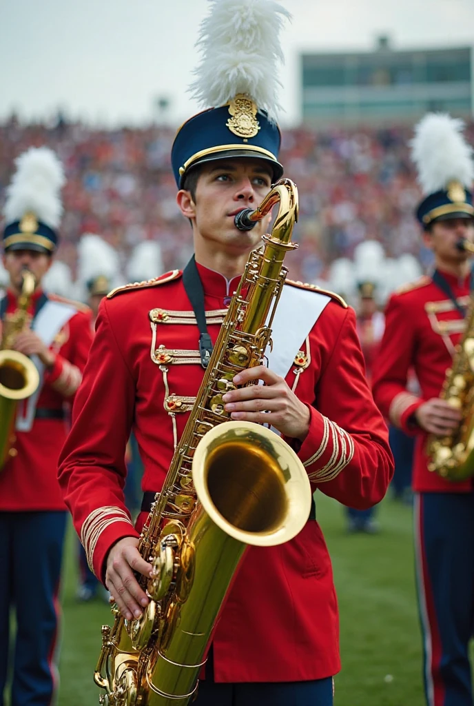 Marching band march white clothes