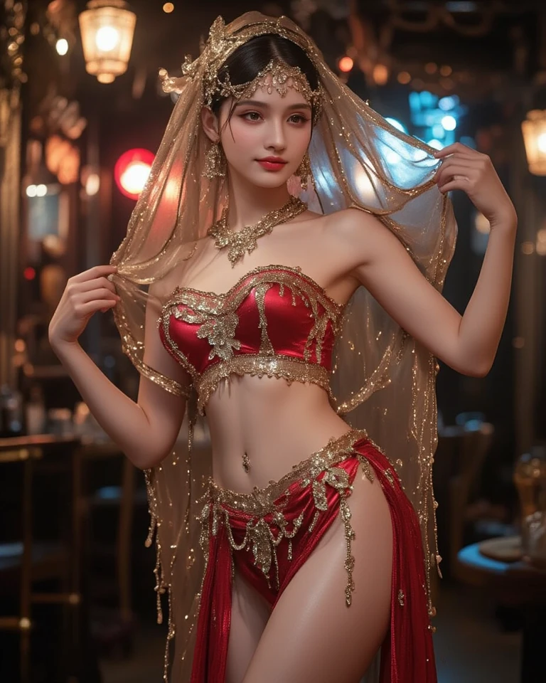 ((​masterpiece:1.4)、(top-quality:1.4)、(reallistic:1.7))、Queen of Mars、coronation ceremony、Super beauty、Sexy Daughter、1girl in、Luxurious costumes worthy of a queen、age19、Super Ultra Ultra Bikini、Looking Back Beauty、Outstanding style、Slender Abs、Anatomically correct limbs、Anatomically correct body structure、Realistic standard body shape、beauty legs、Beautiful ass、A detailed eye、beautidful eyes、Raw photo、red-lips、Red high heels、tiarra、a choker、a necklace、耳Nipple Ring、Palace Royal Palace Room