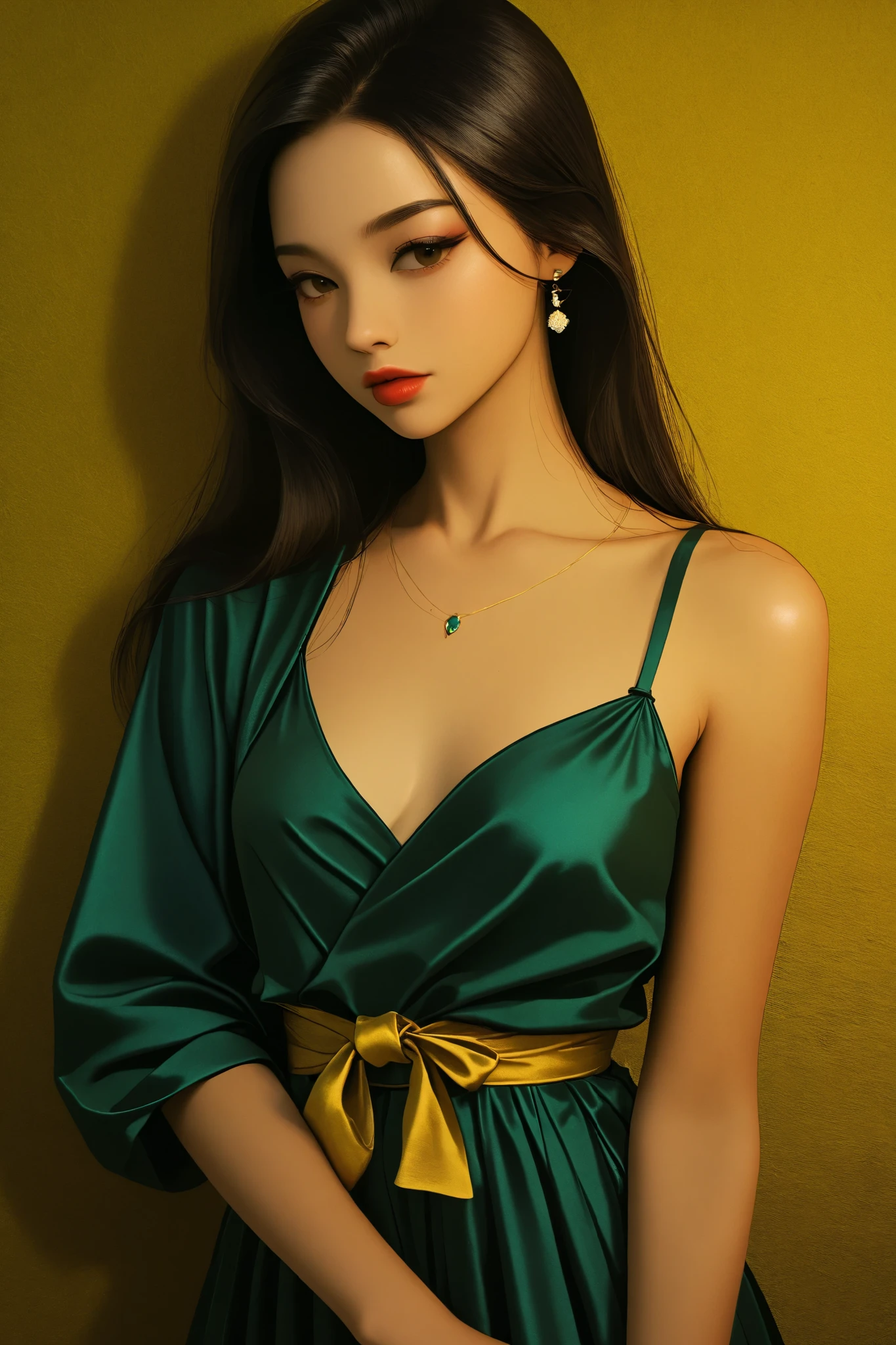 (Ultra-realistic:1),32K,(masterpiece:1),(Skin with attention to detail:1),( high quality:1),(detailed realistic background:1.3),(Official Art, beautifully、aesthetic:1.2),(Realistic lighting:1),(cute, small:1),(thin:1),One girl,Redhead,Green Eyes,(software:1),She carefully studies ancient Celtic stone circles.,Carved with ancient sculptures,A spectacular four-leaf clover design accentuated with sparkling emeralds,sorrow,Elliott Erwitt,Green Theme,Lotus,flower,water,, Cinema Lighting, Professional Lighting, Photon Mapping, Radio City, Physically Based Rendering